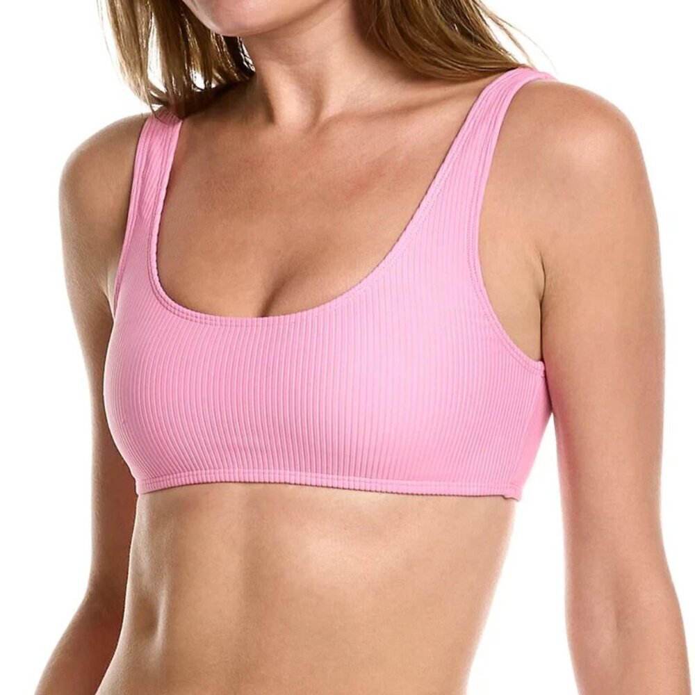 Frankies Bikinis Connor Ribbed Top Women Size M Pink